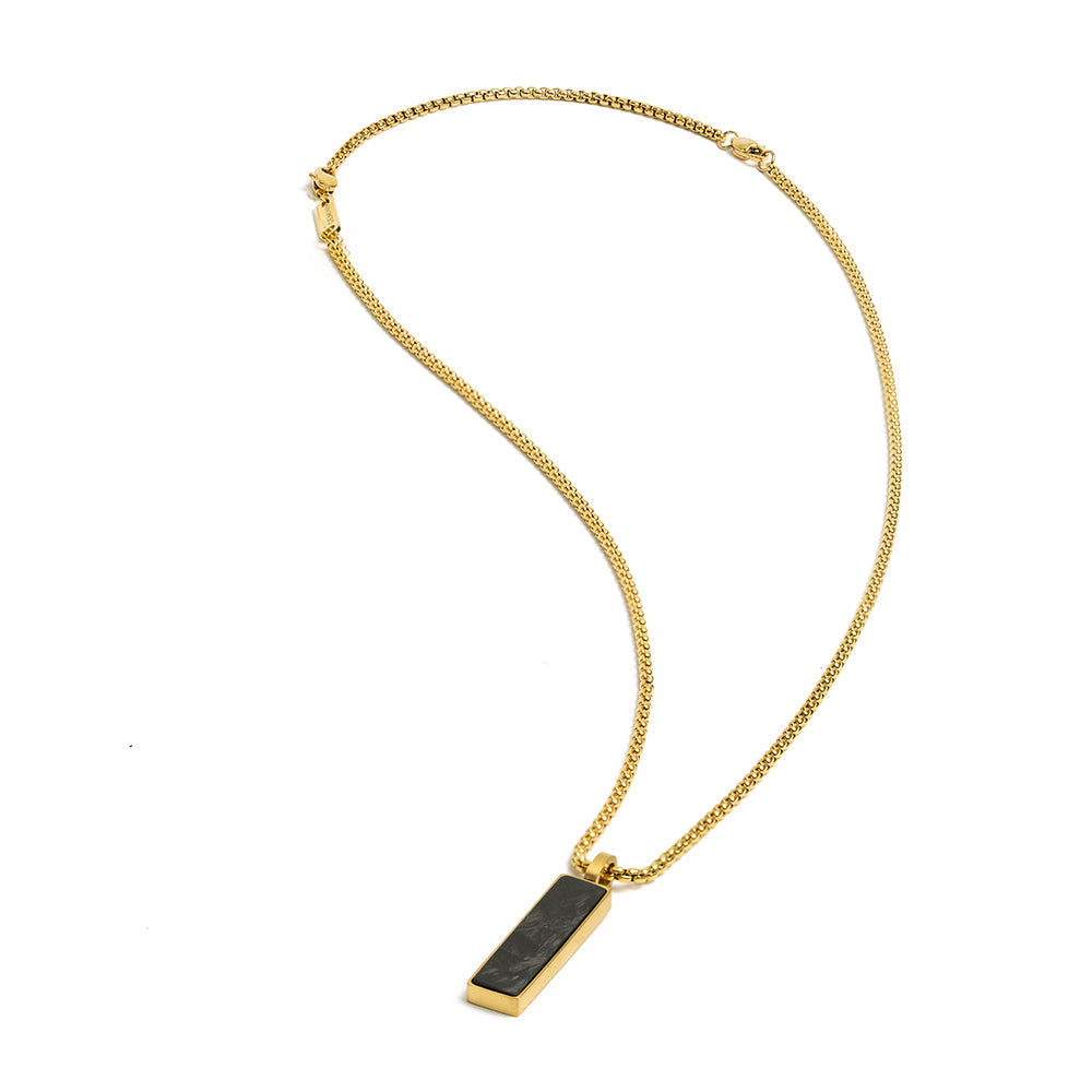 GEMINI Galli Necklace Gold Forged Carbon Finish