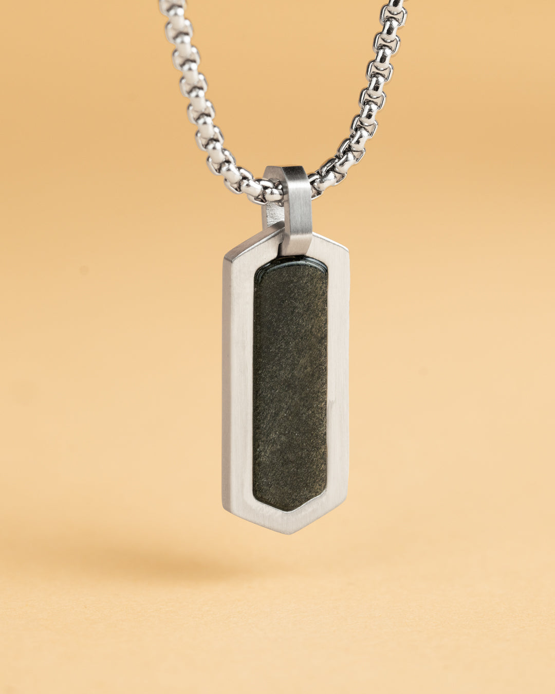 GEMINI Roma Necklace Silver Green Obsidiaan