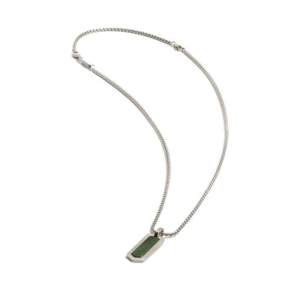 GEMINI Roma Necklace Silver Green Obsidiaan