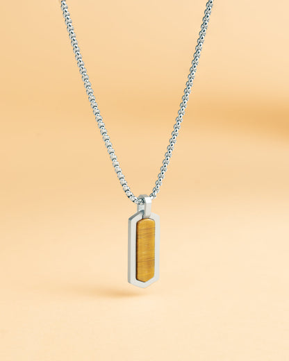 GEMINI Roma Necklace Silver Tiger Eye stone