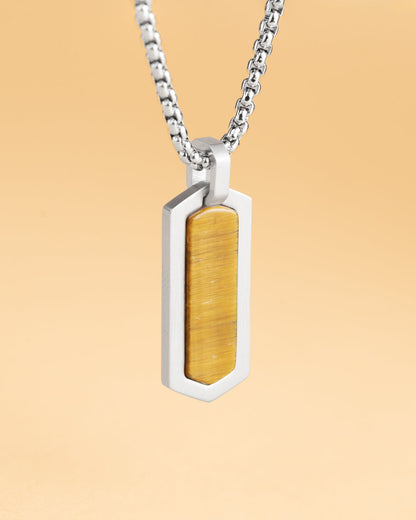 GEMINI Roma Necklace Silver Tiger Eye stone