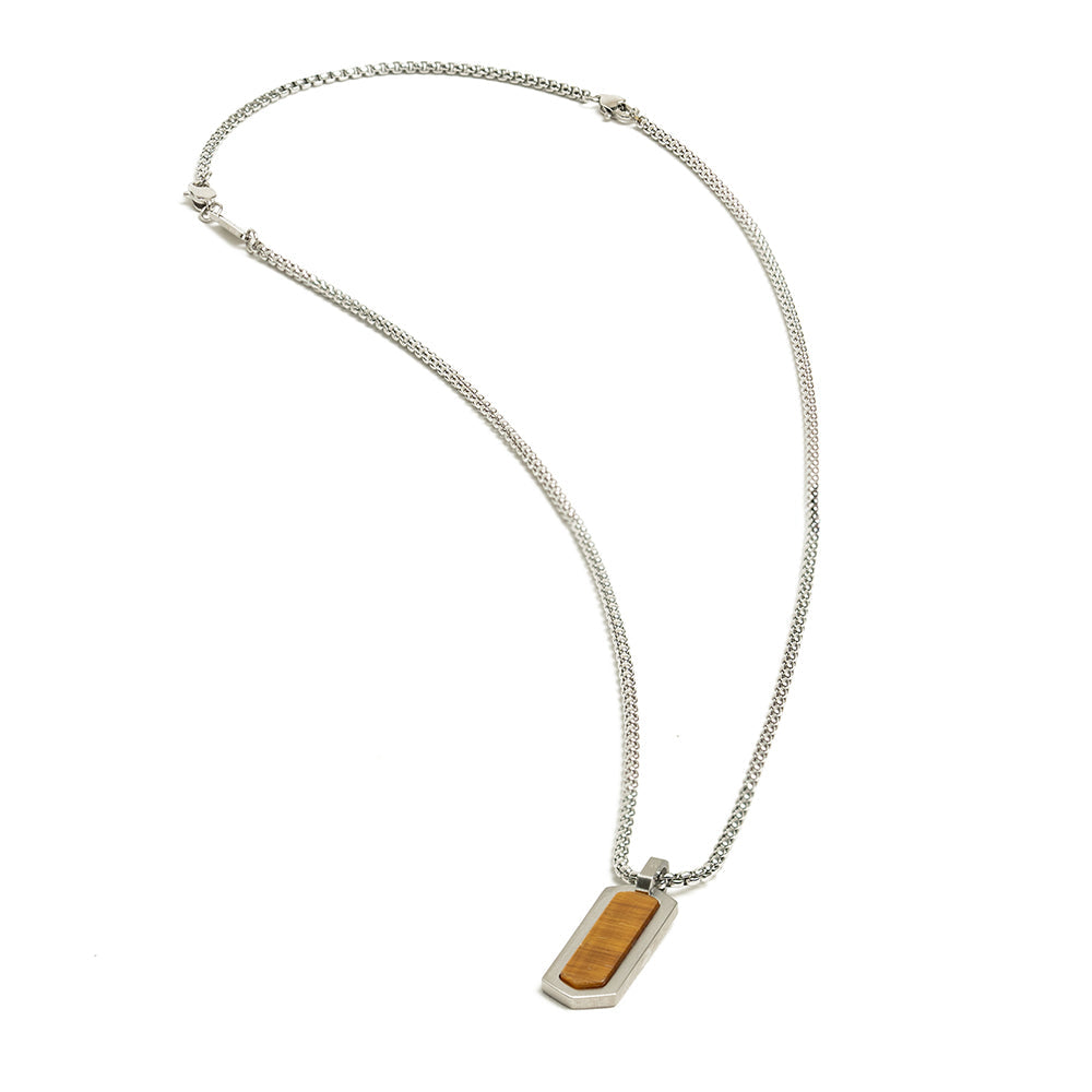 GEMINI Roma Necklace Silver Tiger Eye stone