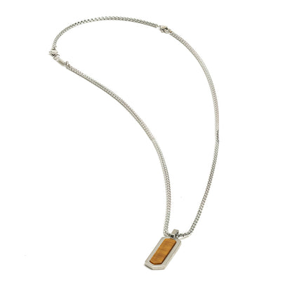 GEMINI Roma Necklace Silver Tiger Eye stone
