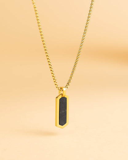 GEMINI Roma Necklace Gold Forged Carbon