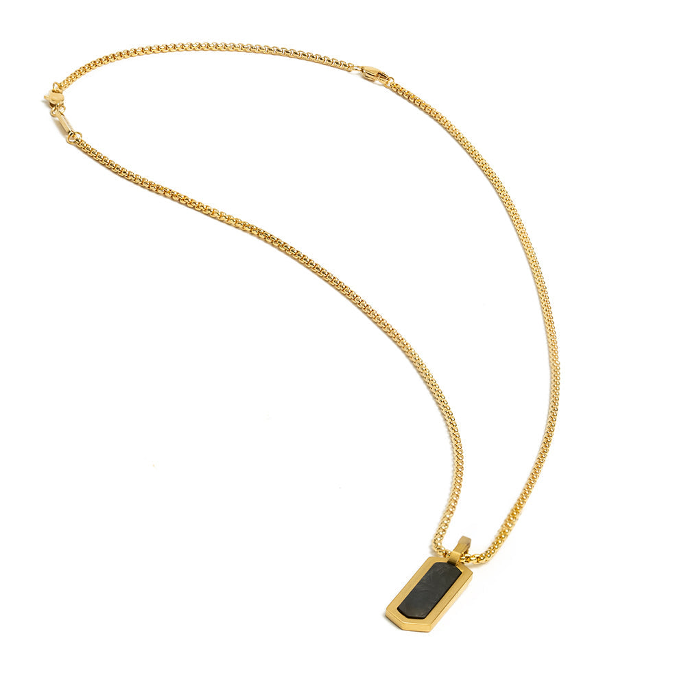 GEMINI Roma Necklace Gold Forged Carbon