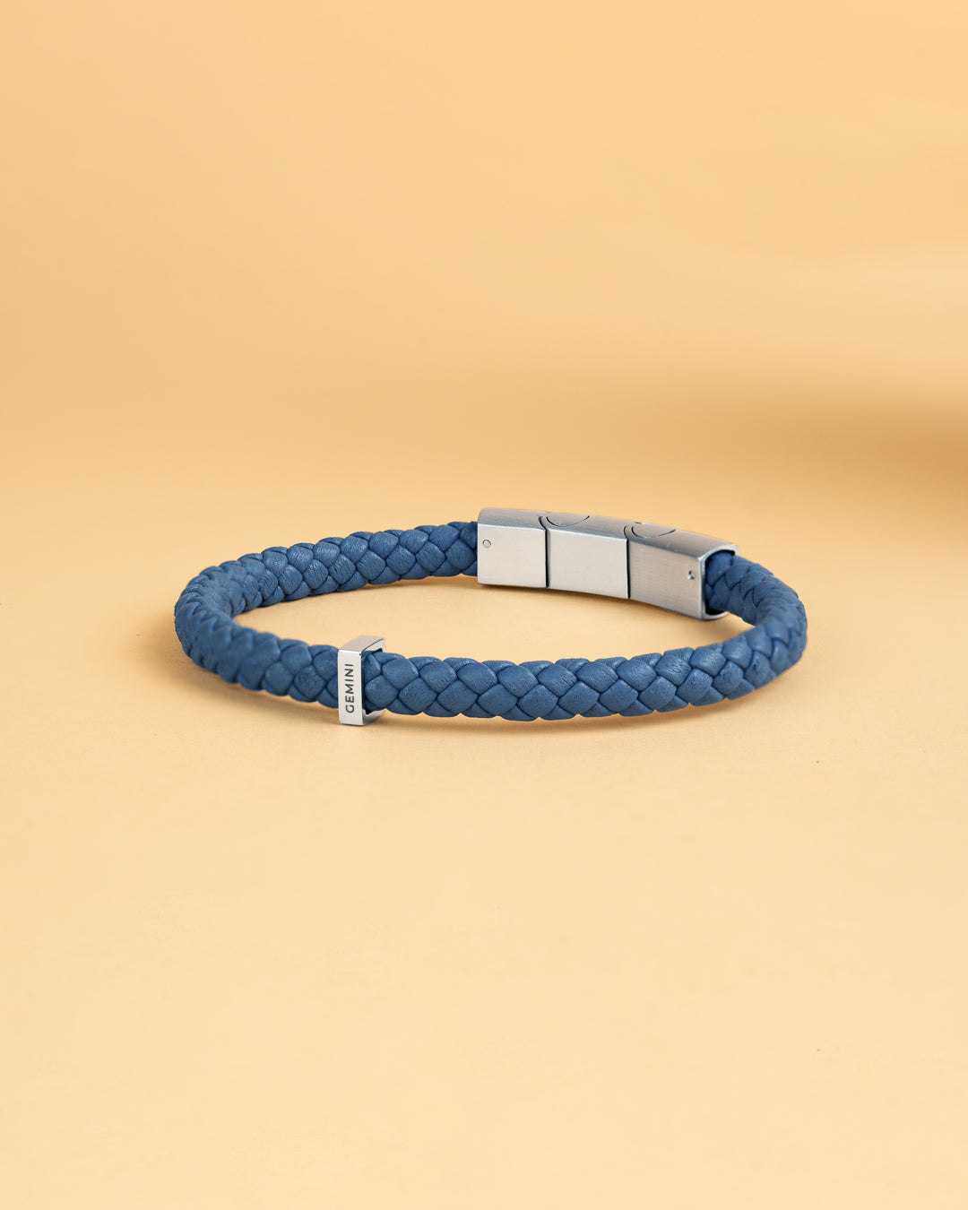 GEMINI Una Light blue Italian nappa leather bracelet