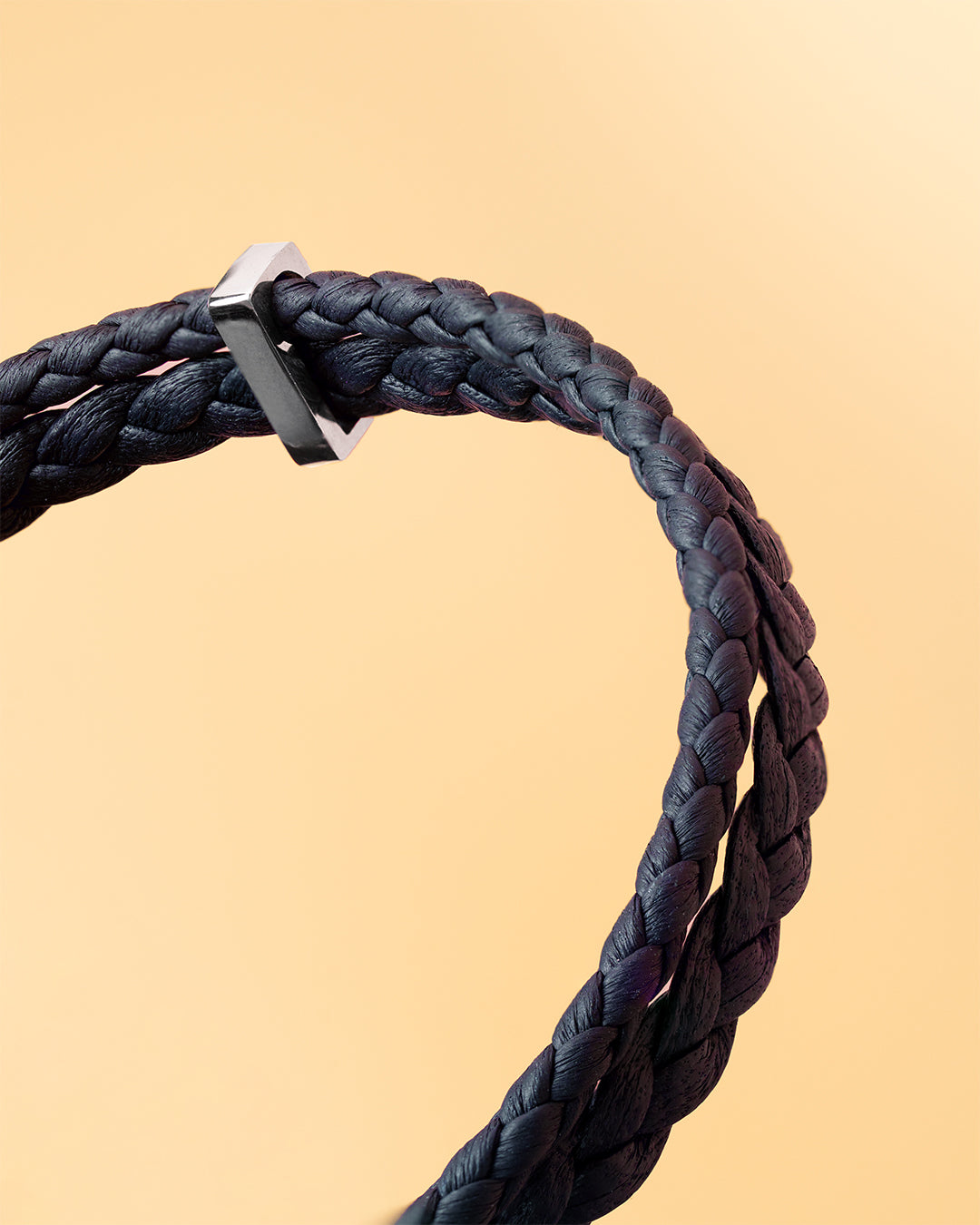 GEMINI Duo Blue Italian nappa leather bracelet with silverplated finish