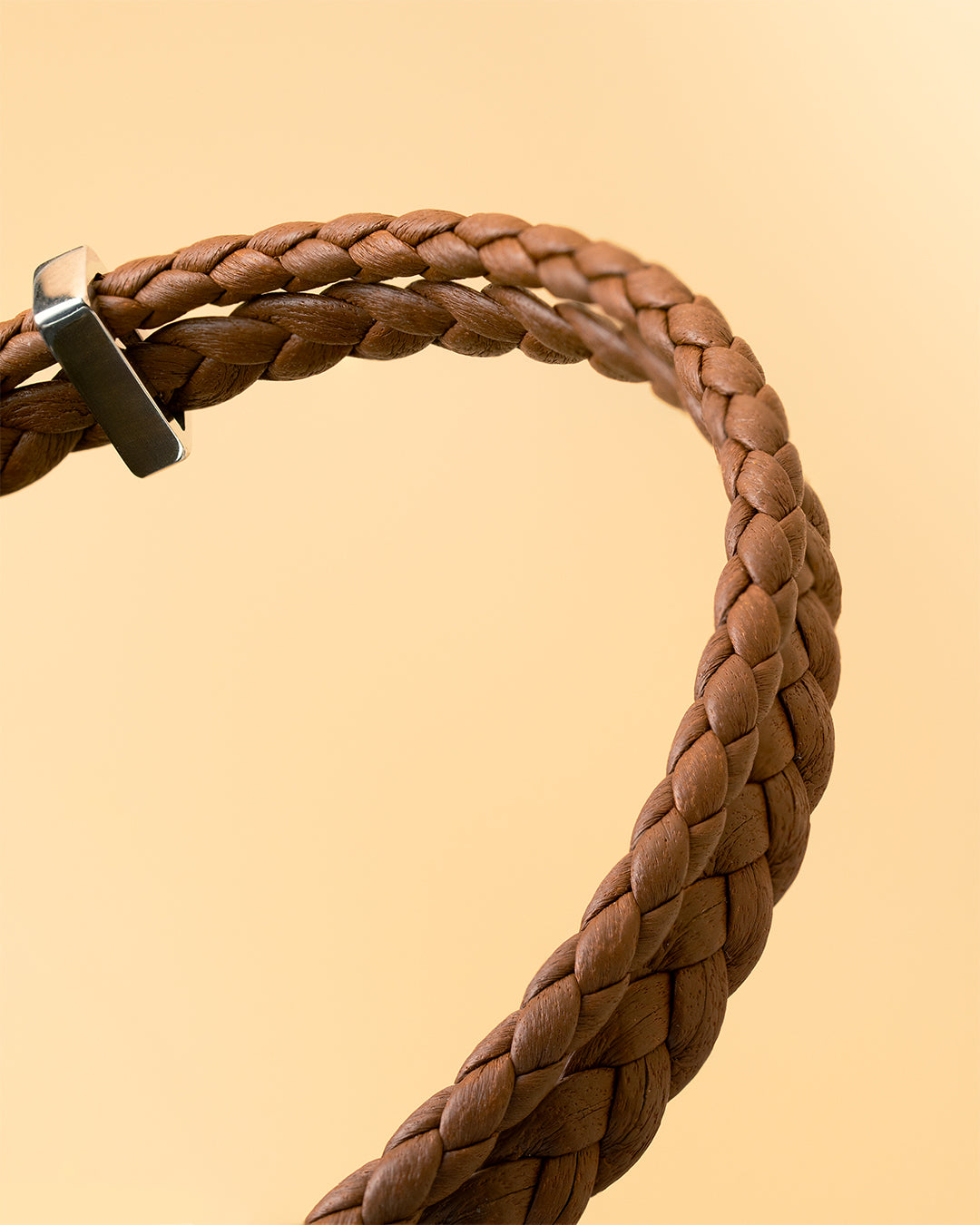 GEMINI Duo Light Brown Italian nappa leather bracelet with silverplated finish