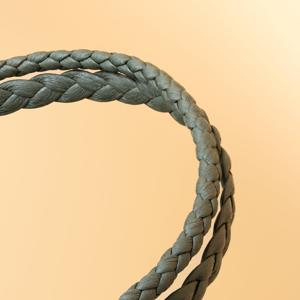 GEMINI Duo Green Italian nappa leather bracelet with silverplated finish