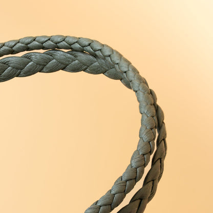 GEMINI Duo Green Italian nappa leather bracelet with silverplated finish