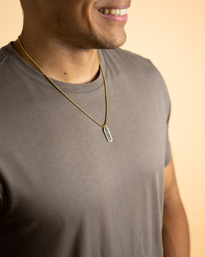 GEMINI Roma Necklace Gold Forged Carbon