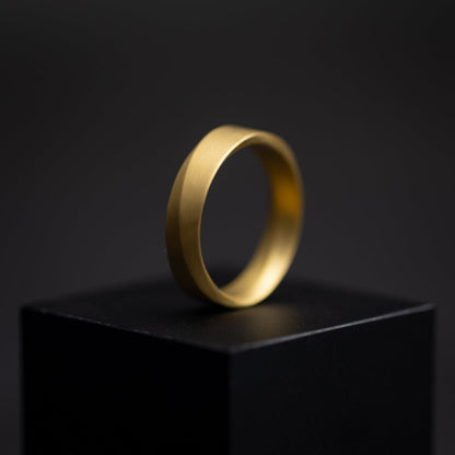 GEMINI Verso 6mm Twisted full Gold-plated Titanium ring