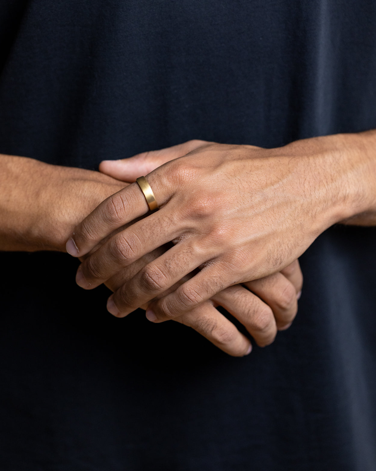 GEMINI Verso 6mm Twisted full Gold-plated Titanium ring
