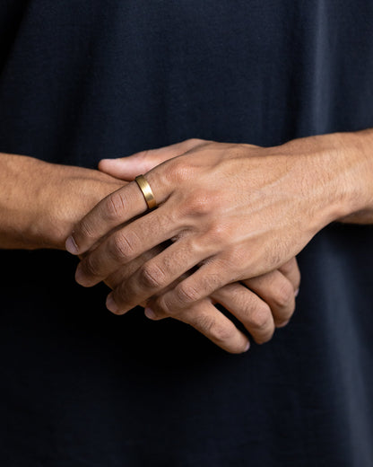 GEMINI Verso 6mm Twisted full Gold-plated Titanium ring
