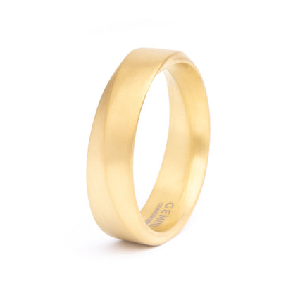 GEMINI Verso 6mm Twisted full Gold-plated Titanium ring
