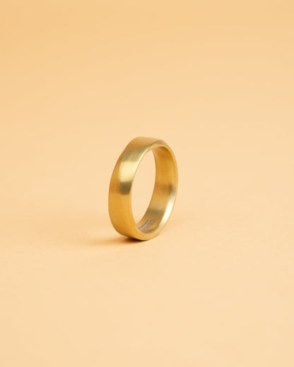 GEMINI Verso 6mm Twisted full Gold-plated Titanium ring