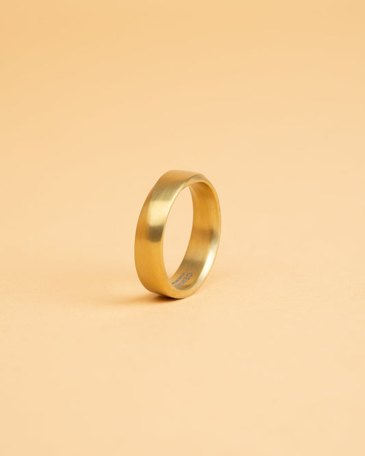 GEMINI Verso 6mm Twisted full Gold-plated Titanium ring