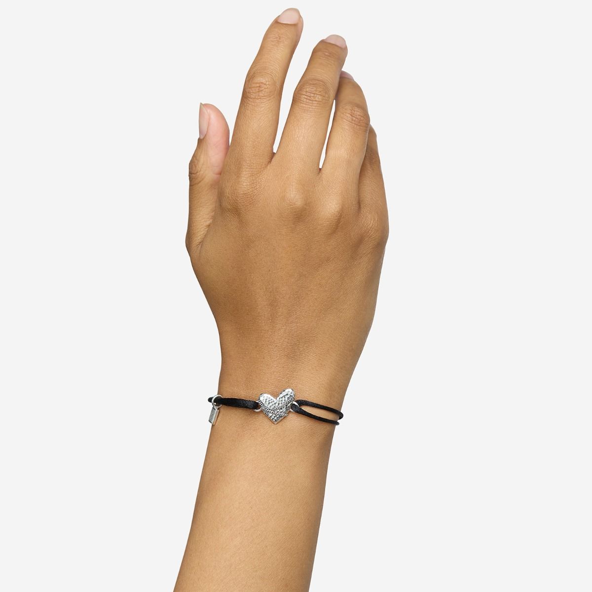 BUDDHA TO BUDDHA KOORD ARMBAND HART ZILVER ZWART