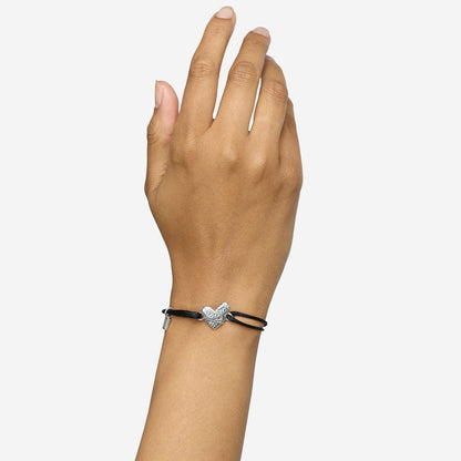 BUDDHA TO BUDDHA KOORD ARMBAND HART ZILVER ZWART