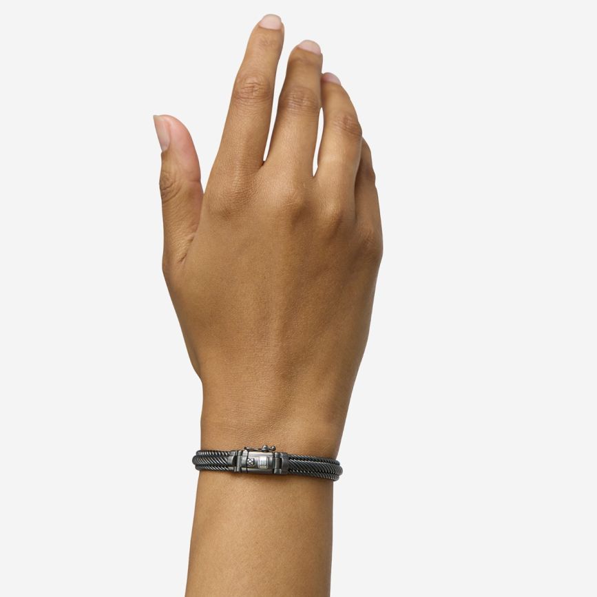 BUDDHA TO BUDDHA EDWIN MINI BLACK RUTHENIUM ZILVER ARMBAND