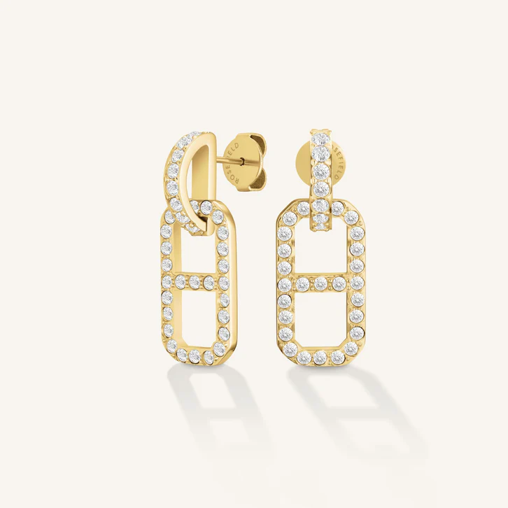 ROSEFIELD Crystal Octagon Earrings