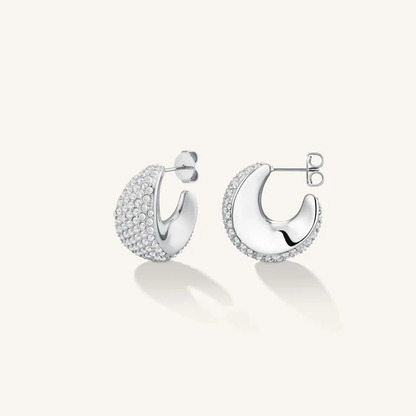 ROSEFIELD Pave moon hoops