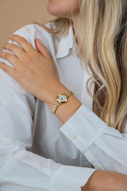 ZINZI Horloge 28MM Goudkleurig Met Zirconia’s