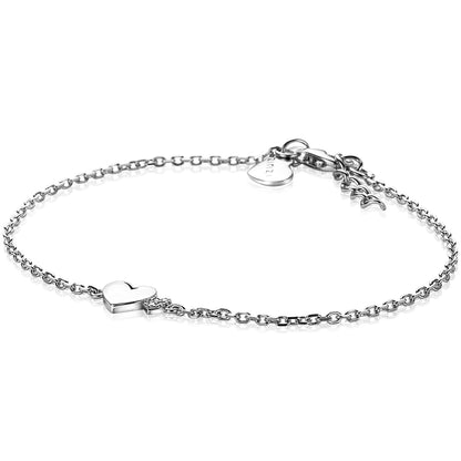 ZINZI zilveren armband met hartjes zirconia's/zilver 18-20cm