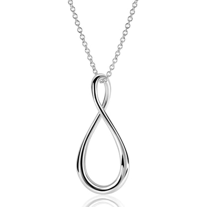 ZINZI zilveren ketting 60cm met grote gestileerde Infinity-hanger 52mm