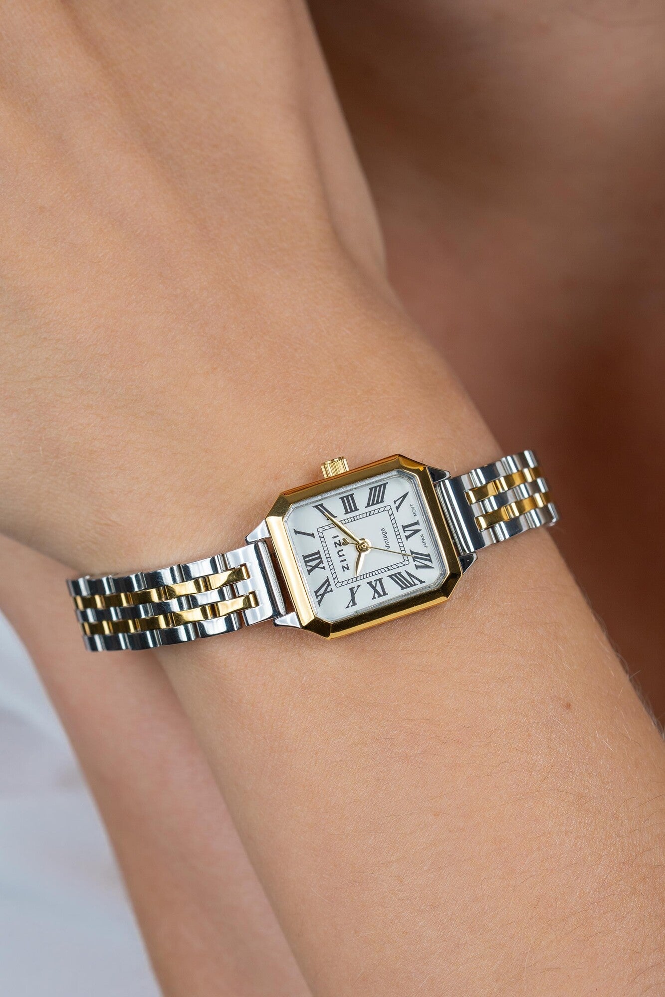 ZINZI Horloge 24MM Witte Wijzerplaat Bi-Colour