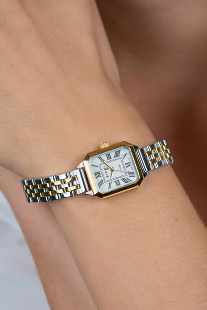 ZINZI Horloge 24MM Witte Wijzerplaat Bi-Colour