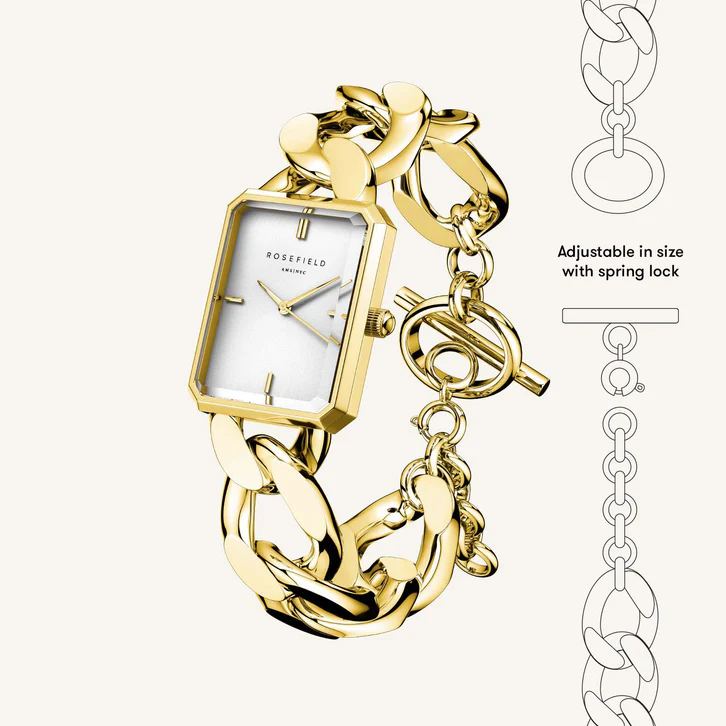 ROSEFIELD HORLOGE GOUDKLEURIG Octagon XS Studio