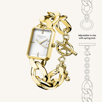 ROSEFIELD HORLOGE GOUDKLEURIG Octagon XS Studio