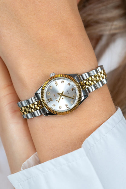 ZINZI Horloge 24MM Zilverkleurig met Zirconia’s