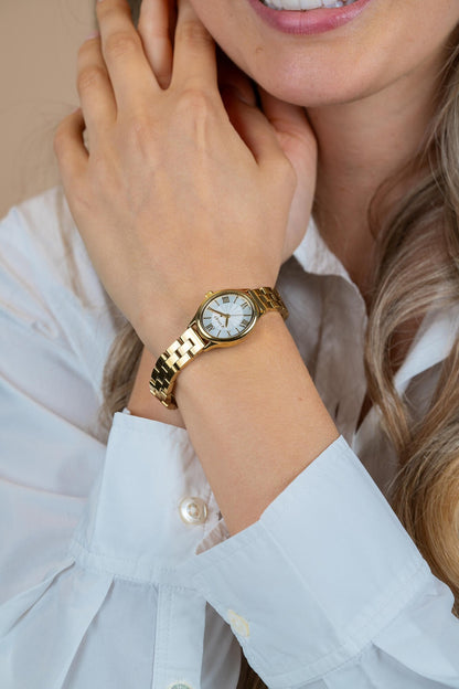 ZINZI Horloge 28MM Goudkleurig Met Schakelband