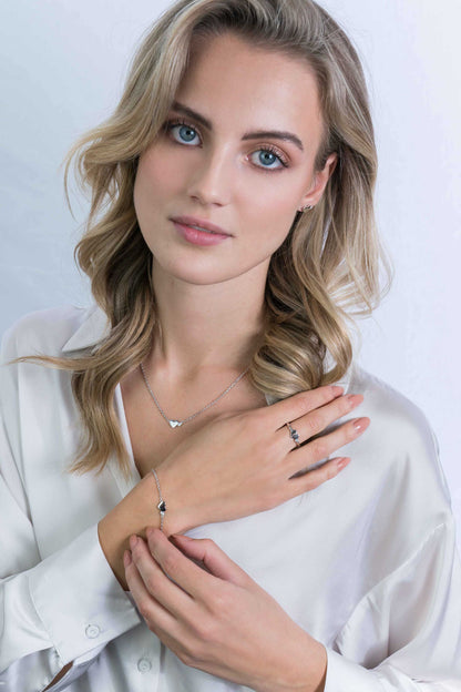 ZINZI zilveren armband met hartjes zirconia's/zilver 18-20cm