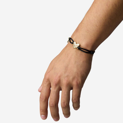 BUDDHA TO BUDDHA KOORD ARMBAND HART ZILVER VERGULD ZWART