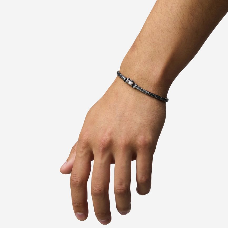 BUDDHA TO BUDDHA BEN MINI BLACK RHODIUM ZILVER ARMBAND