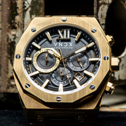 Heren horloge kopen | Wise Man Staal Goud